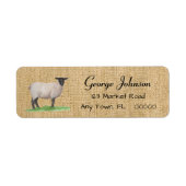 Waterverf Suffolk Sheep Etiket (Voorkant)