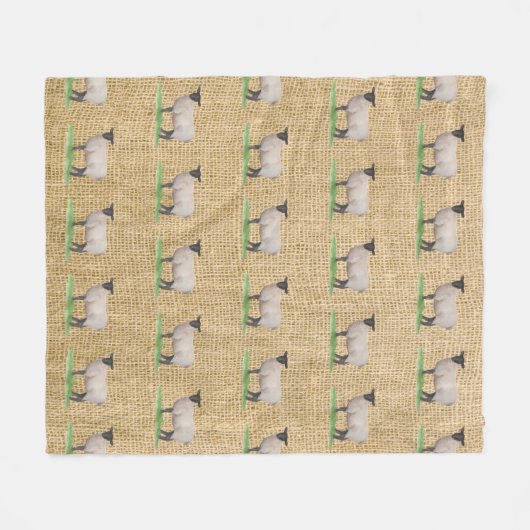 Waterverf Suffolk Sheep Fleece Deken (Voorkant (Horizontaal))