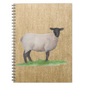 Waterverf Suffolk Sheep Notitieboek (Voorkant)