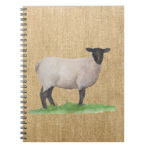 Waterverf Suffolk Sheep Notitieboek