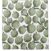 Waterverf suikerappel douchegordijn (Voorkant)