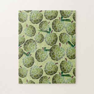 Waterverf suikerappel   Groen Legpuzzel