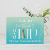 Waterverf Suit-up Zal je mijn huisvrouw zijn? Kaart (Staand voorkant)