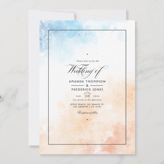 Waterverf Summer Beach Weddenschap Kaart (Voorkant)