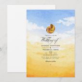 Waterverf Summer Beach Weddenschap Kaart (Voorkant / Achterkant)