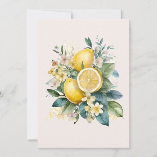  Waterverf Summer Citrus Wedding Kaart (Achterkant)