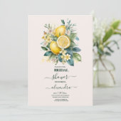  Waterverf Summer Citrus Wedding Kaart (Staand voorkant)