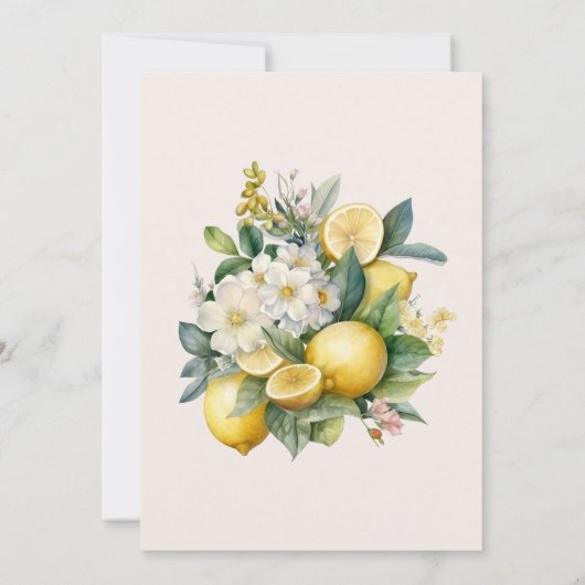 Waterverf Summer Citrus Wedding Kaart (Achterkant)