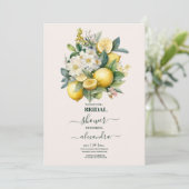  Waterverf Summer Citrus Wedding Kaart (Staand voorkant)