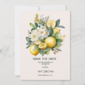 Waterverf Summer Citrus Wedding Save The Date (Voorkant)
