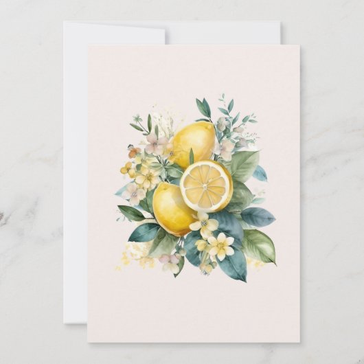 Waterverf Summer Citrus Wedding Save The Date (Achterkant)