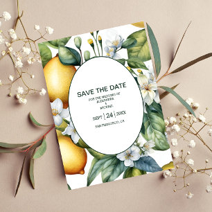 Waterverf Summer Citrus Wedding Save The Date