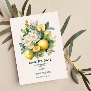  Waterverf Summer Citrus Wedding Save The Date