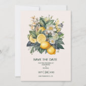 Waterverf Summer Citrus Wedding Save The Date (Voorkant)