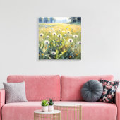 Waterverf Summer Dandelion Field Canvas Afdruk (Insitu (Woonkamer))