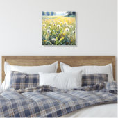 Waterverf Summer Dandelion Field Canvas Afdruk (Insitu (Slaapkamer))