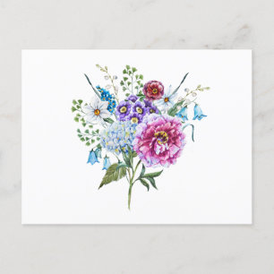 Waterverf Summer Flowers Briefkaart