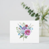 Waterverf Summer Flowers Briefkaart (Staand voorkant)