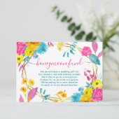 Waterverf Summer Flowers Wedding Honeymoon Fund Informatiekaartje (Staand voorkant)