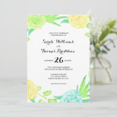 Waterverf Summer Flowers Wedding Kaart (Staand voorkant)