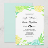 Waterverf Summer Flowers Wedding Kaart (Voorkant / Achterkant)