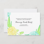 Waterverf Summer Flowers Wedding Reception Kaart (Voorkant)