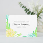 Waterverf Summer Flowers Wedding Reception Kaart (Staand voorkant)