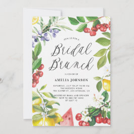 Waterverf Summer Fruits Floral Bridal Brunch Kaart