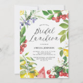 Waterverf Summer Fruits Floral Bridal Luncheon Kaart (Voorkant)