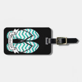 Waterverf Summer Getaway Beach Teenslippers Bagagelabel (Voorkant horizontaal)