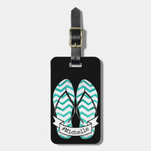 Waterverf Summer Getaway Beach Teenslippers Bagagelabel