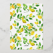 Waterverf Summer Lemon Folie Uitnodiging (Achterkant)