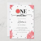 Waterverf Summer ONE in een meloen rode watermeloe Kaart (Voorkant)