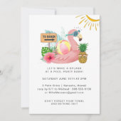 Waterverf Summer Pool Party Invitation Kaart (Voorkant)