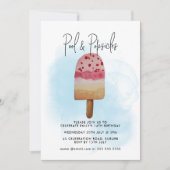 Waterverf Summer Pool & Popsicle Party Verjaardag Kaart (Voorkant)