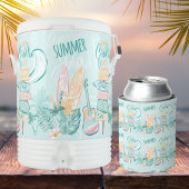 Waterverf Summer Surf Party Drankje Blikjeskoeler