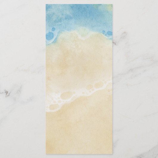 Waterverf SummerCoastal Beach Wedding Menu (Achterkant)