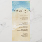 Waterverf SummerCoastal Beach Wedding Menu (Voorkant)