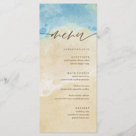 Waterverf SummerCoastal Beach Wedding Menu