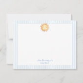 Waterverf Sun Baby Boy blauw en wit rand Bedankkaart (Voorkant)