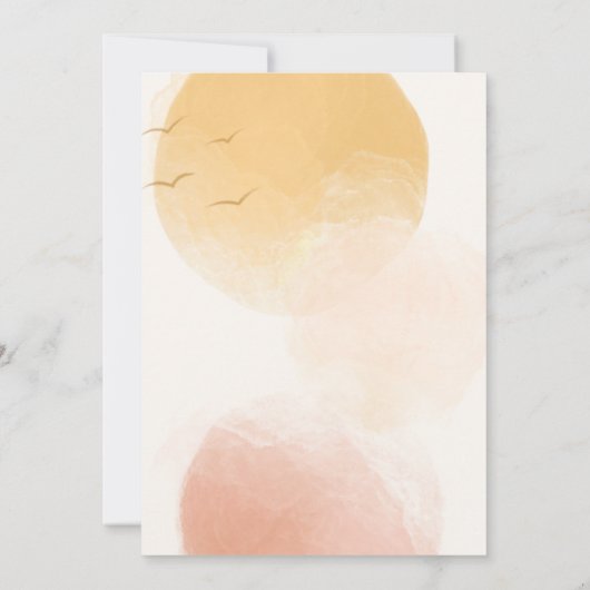 Waterverf Sun Boho Abstract esthetisch Baby shower Kaart (Achterkant)