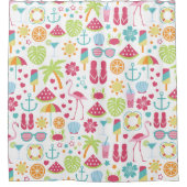 Waterverf Sun Flip Flop Summer Beach Thed Douchegordijn (Voorkant)