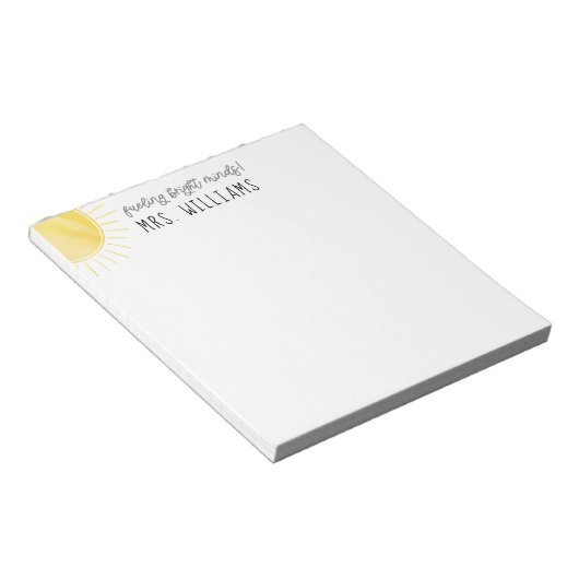 Waterverf Sun Fueling Bright Minds leraar Notitieblok (Schuin)