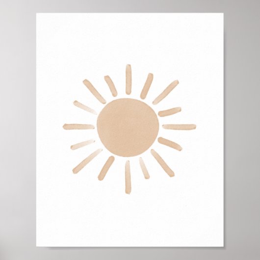 Waterverf Sun Nursery Poster (Voorkant)