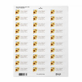 Waterverf Sunflower Afstudeerder Return Address La Etiket (Full Sheet)