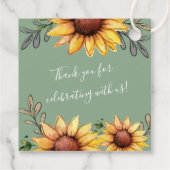 Waterverf Sunflower Baby shower Love is Sweet Bedankjes Labels (Achterkant)