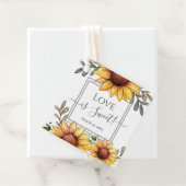 Waterverf Sunflower Baby shower Love is Sweet Bedankjes Labels (In situ)