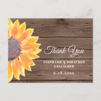 Waterverf Sunflower Barn Wood Dank u