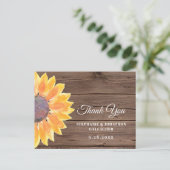 Waterverf Sunflower Barn Wood Dank u Briefkaart (Staand voorkant)