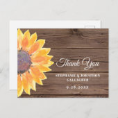 Waterverf Sunflower Barn Wood Dank u Briefkaart (Voorkant / Achterkant)